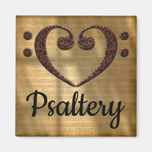 Aimant Double basse Clef Heart Psaltery