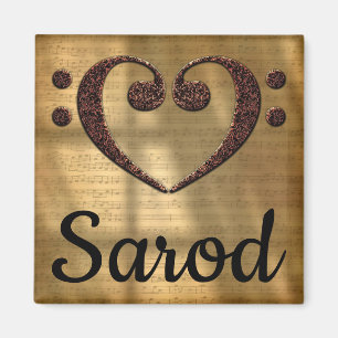 Aimant Double Basse Clef Heart Sarod