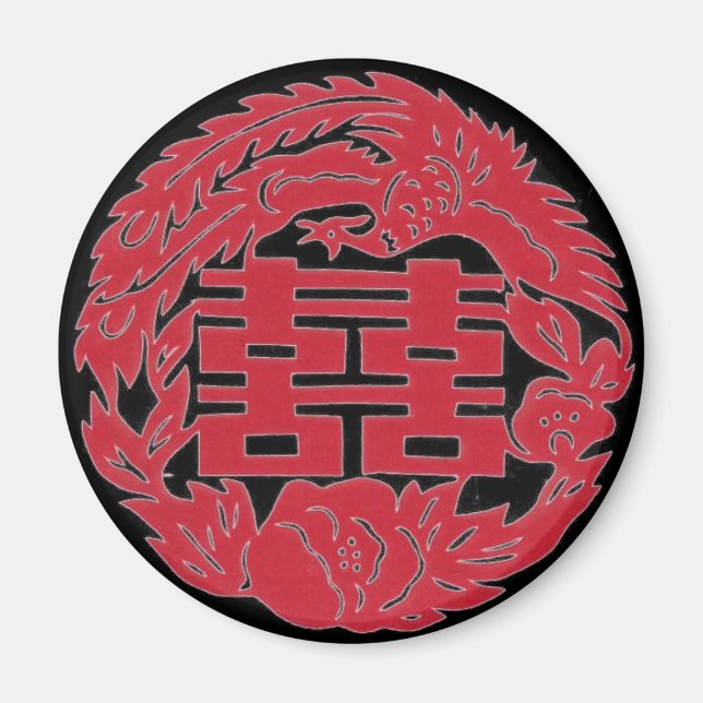 Aimant Double bonheur Phoenix (Devant)