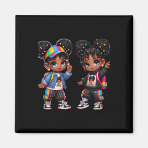 Aimant Double le S Bold Black Twins Art Sticker