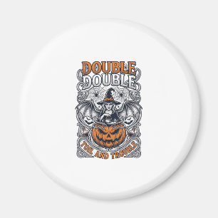 Aimant Double peine Malheur Sorcière Citrouille Halloween
