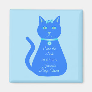Aimant Douce Chaton Bleu Garçon Fête de Naissance Personn