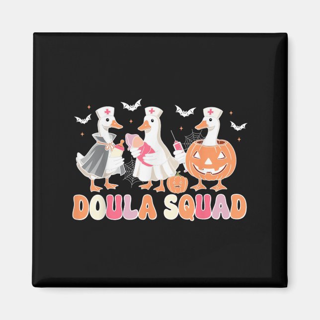 Aimant Doula Squad Goose Éffrayant Halloween Lactation Co (Devant)