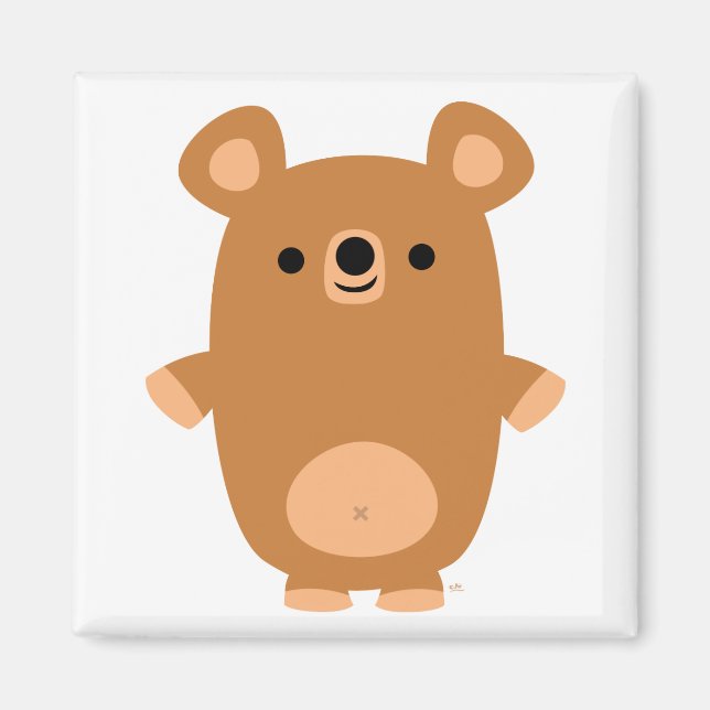 Aimant d'ours caricaturé très fort (Devant)