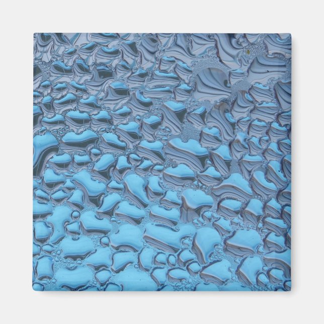 Aimant Doux gouttes de pluie sur verre bleu (Devant)