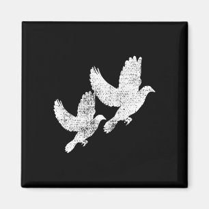 Aimant Dove Voler Vintage Deux Pigeon Tee Cadeau Oiseau