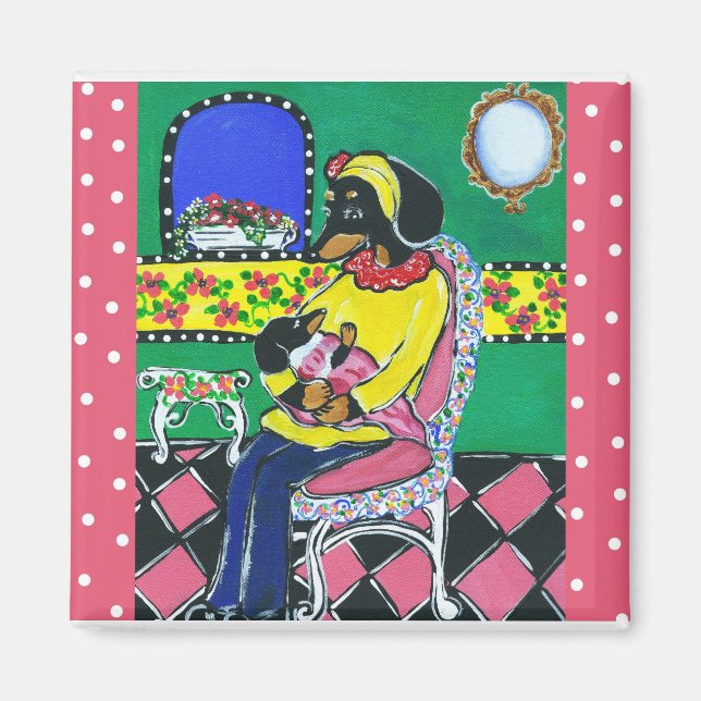 Aimant Doxie Maman & Baby (Devant)