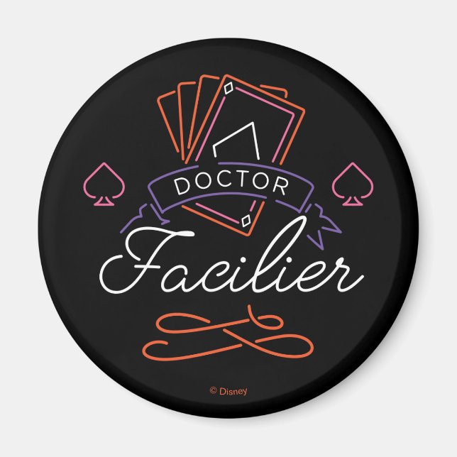 Aimant Dr Facilier | Logo de badge de la carte Neon (Devant)