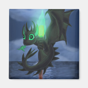 Aimant Dragon avec le feu vert