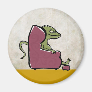 Aimant dragon barbu dans un fauteuil