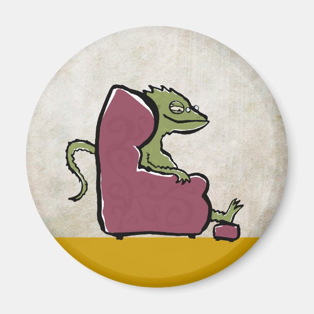 Aimant dragon barbu dans une chaise facile (Devant)