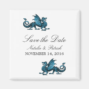 Aimant Dragon bleu Enregistrer l'aimant de date