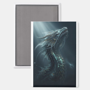 Aimant Dragon de mer majestueux à écailles dorées - Guar 
