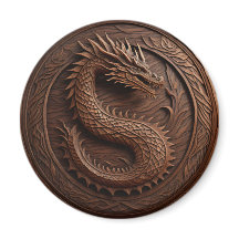 Dragon de sculpture sur bois simulé