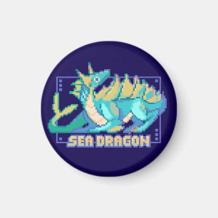 Aimant Dragon des mers, pixel art de dragon de mer