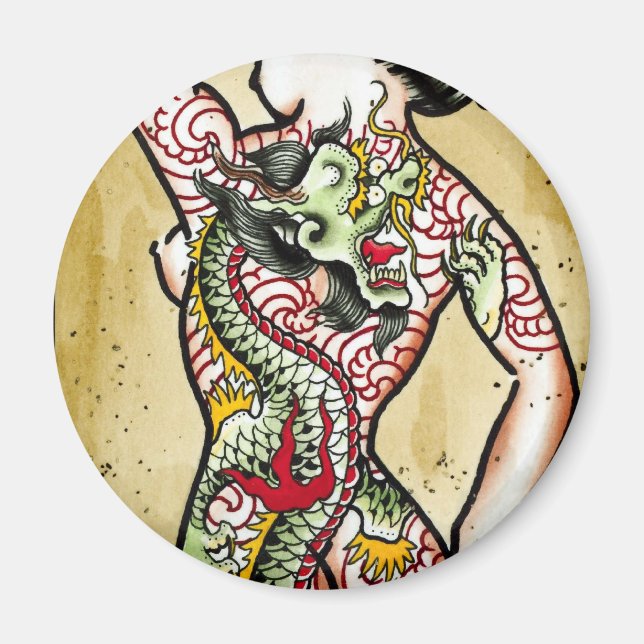 Aimant Dragon Geisha (Devant)