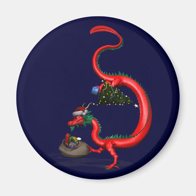 Aimant Dragon rouge-est (Devant)