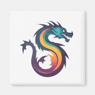 Aimant Dragon Vector Art Animal Moderne Ville Urbaine Gra