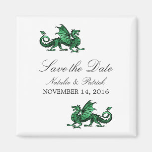 Aimant Dragon vert Enregistrer l'aimant de date
