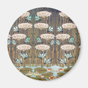 Aimant Dragonflies Nymphéas Marais Art Nouveau