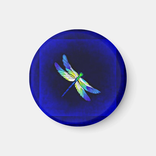 Aimant Dragonfly Electric Blue - Personnalisez avec le no (Devant)