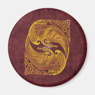 Aimant Dragons celtes ornementaux