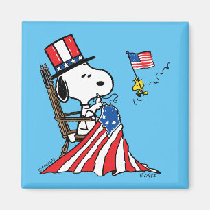 Aimant Drapeau 4 juillet à coudre Snoopy