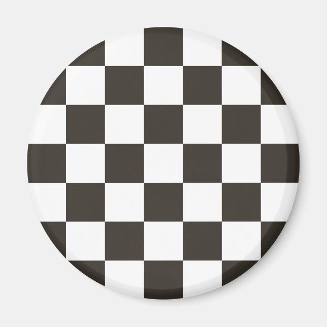 Aimant Drapeau À damiers (noir et blanc) (Motif du vérifi (Devant)