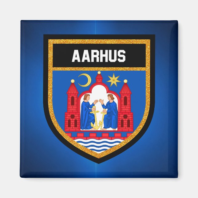 Aimant Drapeau Aarhus (Devant)