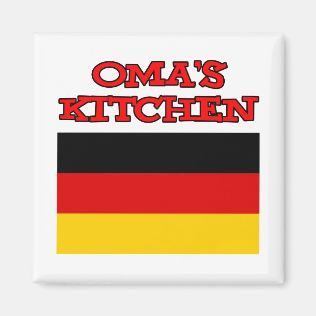 Aimant Drapeau allemand de la grand-mère de cuisine d'Oma (Devant)