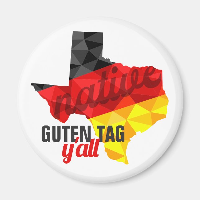 Aimant Drapeau allemand de Polygon natif du Texas (Devant)