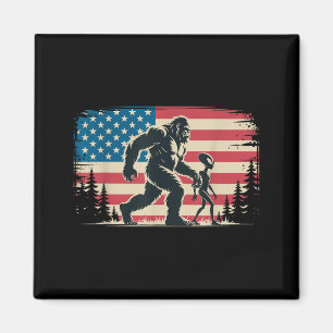 Aimant Drapeau américain Bigfoot Alien Patriotique Usa Co