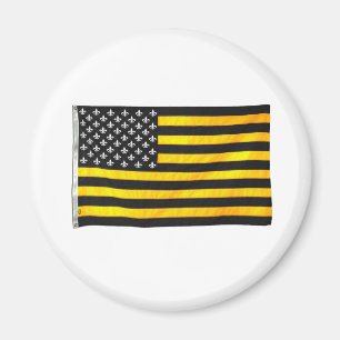 Aimant Drapeau américain des Etats-Unis de noir et d'or