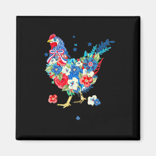 Aimant Drapeau américain Drapeau de poulet 4 juillet Patr