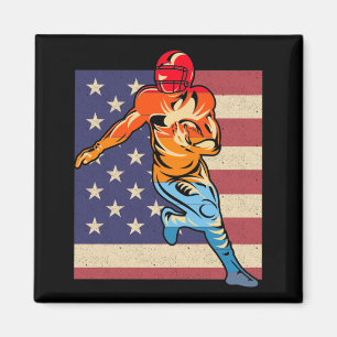 Aimant Drapeau Américain Football Retro Ball Sports Lover