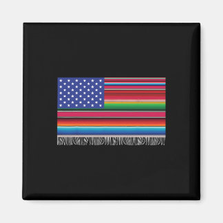 Aimant Drapeau Américain Mexicain Serape Cinco De Mayo Po