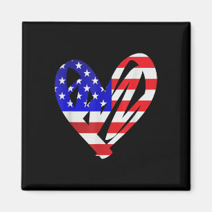 Aimant Drapeau américain Patriotic Heart Forces Armées Me