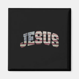 Aimant Drapeau américain Patriotique 4 juillet Jésus