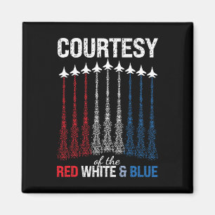 Aimant Drapeau américain rouge blanc bleu de jets de comb