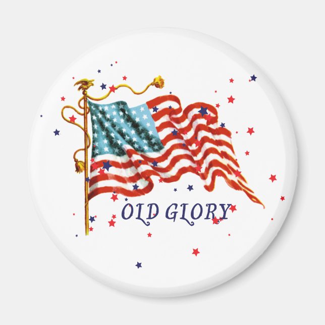 Aimant Drapeau américain, vieille gloire (Devant)
