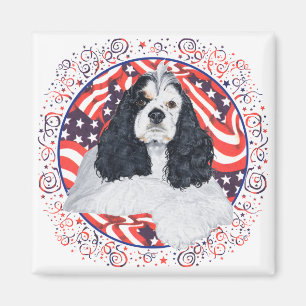 Aimant Drapeau American Cocker Spaniel