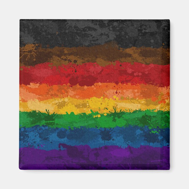 Aimant Drapeau arc-en-ciel Abstrait (Devant)