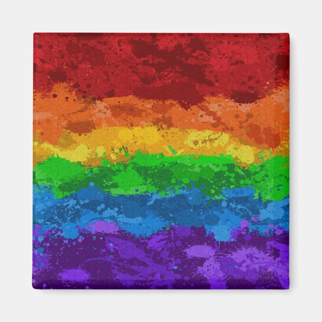 Aimant Drapeau arc-en-ciel de la Fierté LGBTQ Abstraite (Devant)