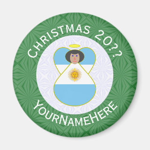 Aimant Drapeau argentin Ange de Noël Personnalisé