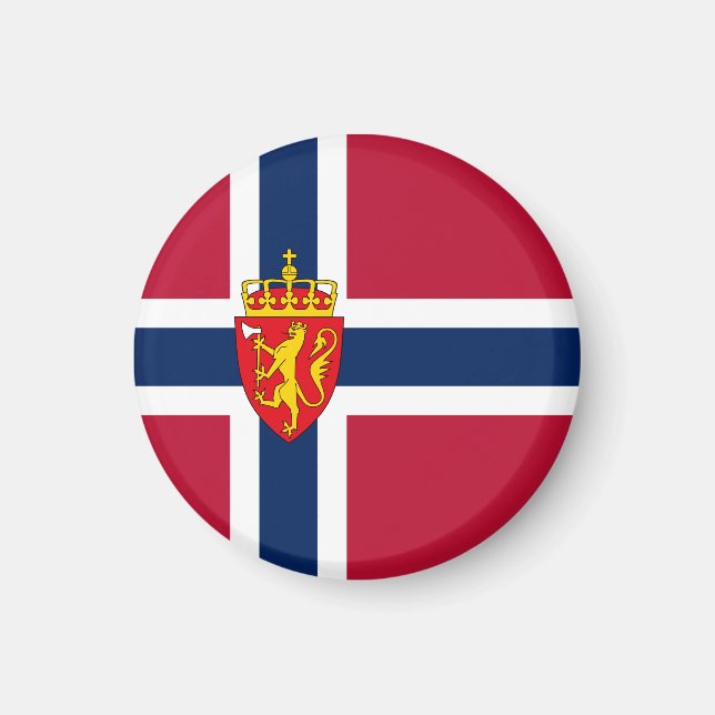Aimant Drapeau/Armoiries de Norvège (Devant)