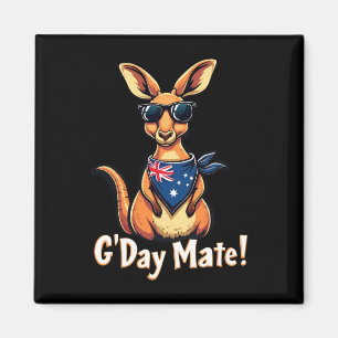 Aimant Drapeau australien de Kangaroo Bandana célébrant A