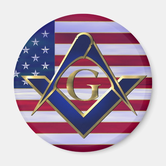 Aimant Drapeau avec Carré et Compas (Devant)