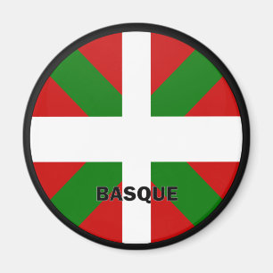 Aimant Drapeau Basque de qualité de rondeau