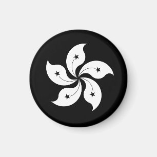 Aimant Drapeau Bauhinia noir