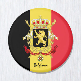 Aimant Drapeau belge & Voyage Belgique, vacances /sports